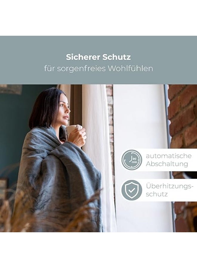 بطانية كهربائية بتكنولوجيا التسخين السريع - 10 مستويات حرارة قابلة للتعديل ومؤقت ذكي من 1 إلى 9 ساعات - بطانية تدفئة ناعمة وقابلة للغسل في الغسالة - Image 4